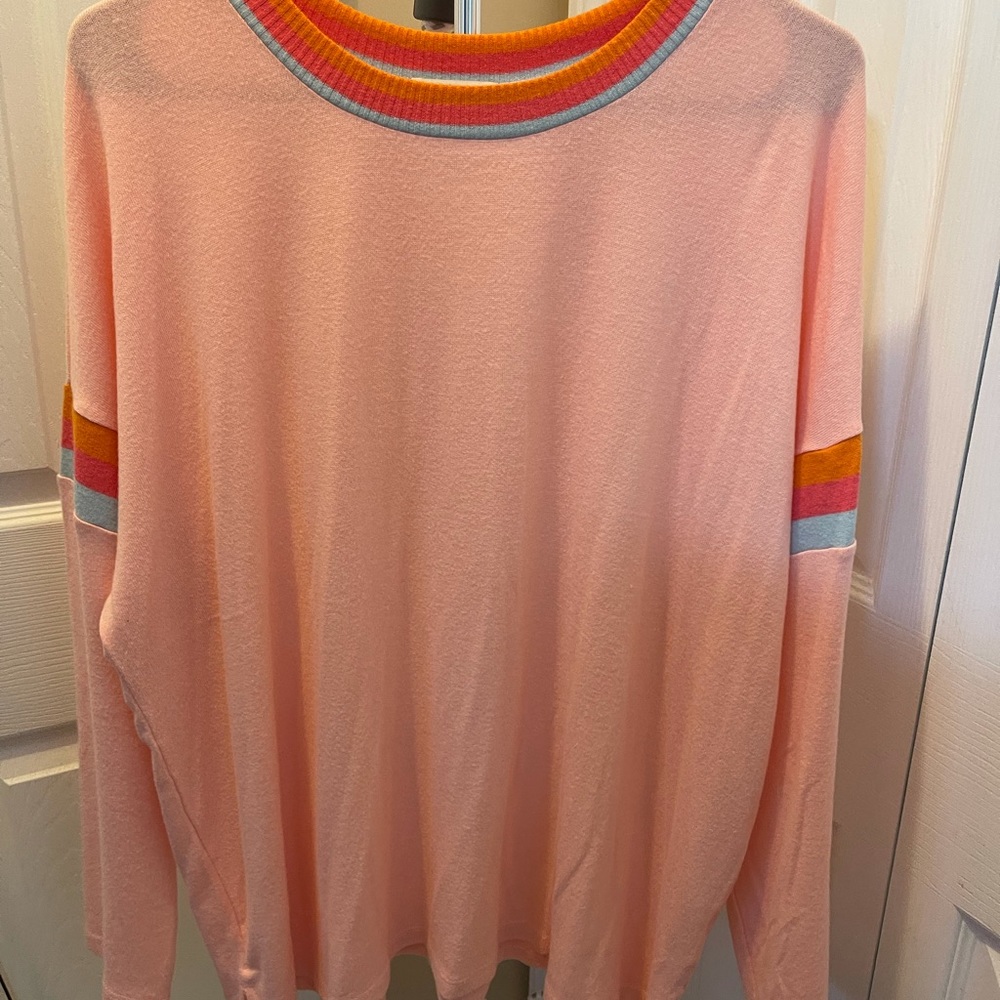 Style & Co Plus Size Striped-Trim 1X Top
